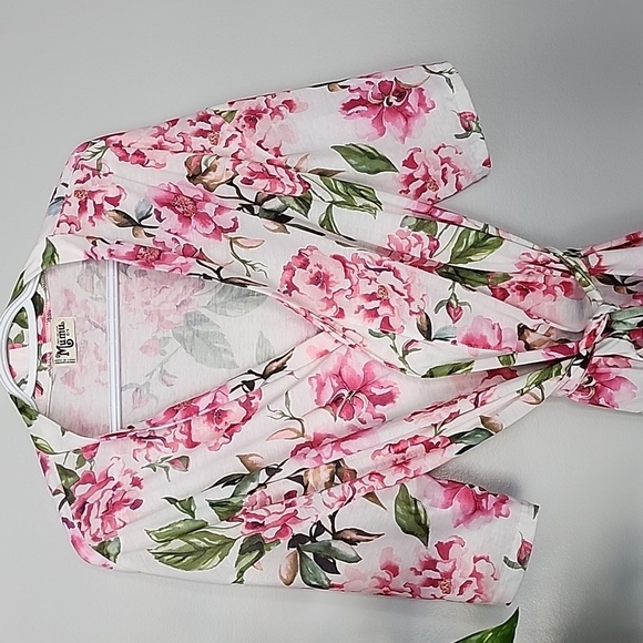 Show me your Mumu floral rose pink robe o/s one size - Picture 4 of 6